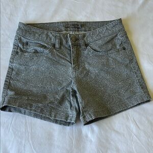 Prana Gray Patterned Jean Shorts
